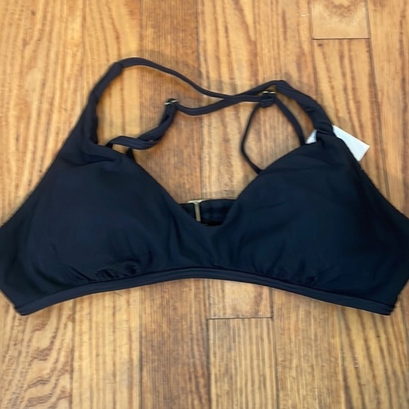 Andie The Valencia Rib Bikini Top Swimsuit Black NWT - Picture 4 of 6